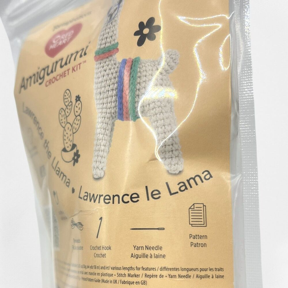 Red Heart Amigurumi Crochet Kit Lawrence Llama Stuffed Animal Toy Yarnspirations - Picture 5 of 7